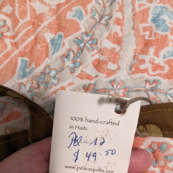 Peace Quilts Shoulder Tote Bag Tropical Fish and Floral Pattern - Picture 9 of 9